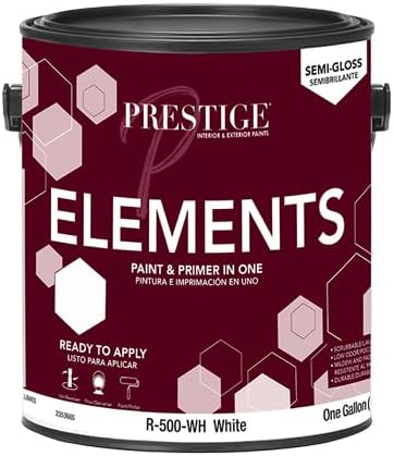 PRESTIGE Paints Elements Interior Paint and Primer in One, Semi-Gloss, 1 Gallon, White