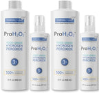 ProH2O2 3% Food Grade Hydrogen Peroxide – Natural Cleaner & Disinfectant – Household Use – For Cleaning, Sanitizing & Gargle – 8 fl oz Spray (Pack of 2) & 32 fl oz Refill (Pack of 2)