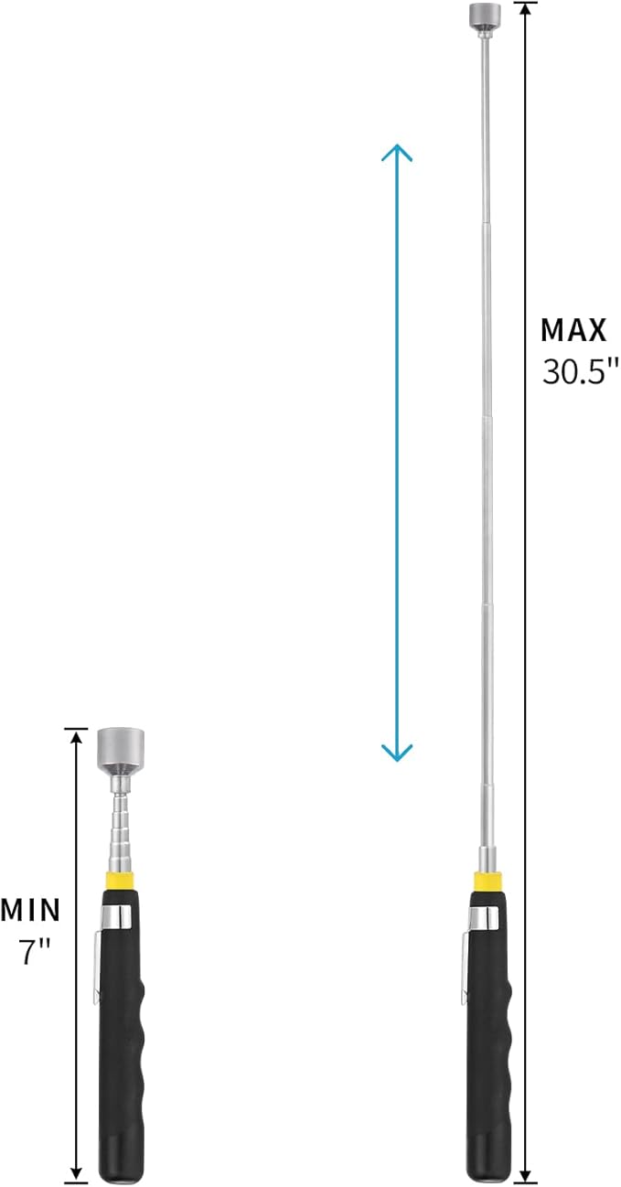 4 Pieces 10LBs Telescoping Magnetic Pickup Tool, Magnet Stick Rod Extendable 7" to 30.5" for Men, Birthday, Father's Day, Christmas Gift