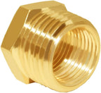 Hooshing 10PCS Brass Reducing Hex Bushing 1/2" NPT Male to 3/8" NPT Female Reducer Pipe Fitting Adapter