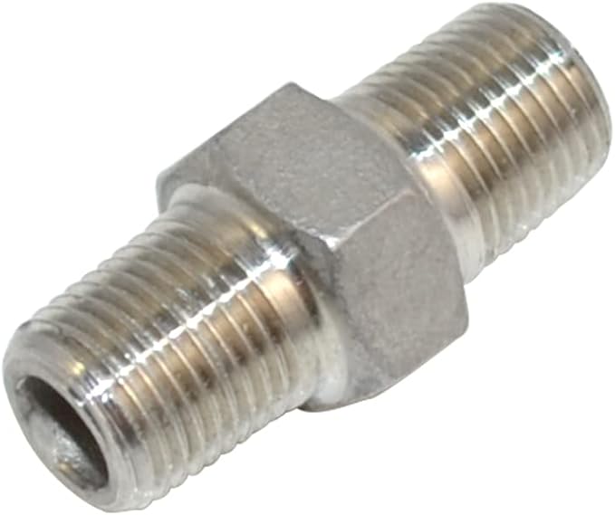 1/8" ~2" NPT Male Threaded Hex Nipple,Stainless Steel 304 Quick Coupler Pipe Fitting (1/8")