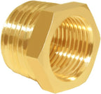Hooshing 10PCS Brass Reducing Hex Bushing 1/2" NPT Male to 3/8" NPT Female Reducer Pipe Fitting Adapter