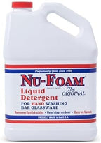 Nu-Foam Liquid Detergent for Bar Glassware - Original Streak-Free Solution - Hand Washing Bar, Tavern, Brewery Supplies - Concentrated - 1 Gallon, 2 Pack (2, 256, Fl Oz)