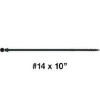 Jake Sales #14 X 14 Heavy Duty Black Timber/Log/Landscaping Wood Screws - Exterior Coated Heavy Duty Screws. 10 x 50 Count Boxes - 200 Screws