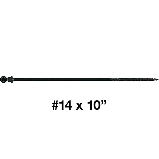 Jake Sales #14 X 5 Heavy Duty Black Timber/Log/Landscaping Wood Screws - Exterior Coated Heavy Duty Screws. 10 x 50 Count Boxes - 500 Screws
