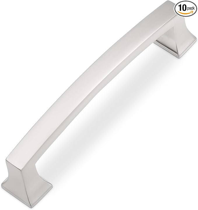 COTYKILEY 10 Pack 4 Inch(102mm) Brushed Satin Nickel Cabinet Handles Kitchen Cabinet Pulls Cabinet Door Handles Kitchen Cabinet Hardware