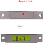 Aluminum alloy small bar level, square horizontal bubble, water level ruler, installation hole adjustable head (90 * 15 * 15mm)