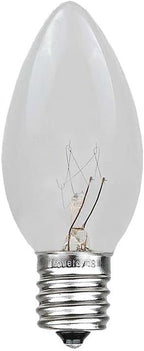 Novelty Lights 500 Case C9 Outdoor Christmas Replacement Bulbs, Clear, E17/C9 Intermediate Base, 7 Watt