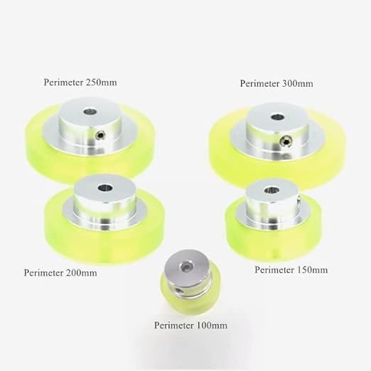 2PCS Industrial Encoder Meter Measuring Roller Rubber Wheel Wear-Resistant Polyurethane Synchronizer Wheel for Rotary Encoder (Perimeter 100mm(Hole Diameter 6mm))