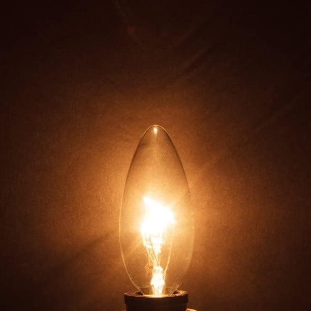 B11 Lighting Torpedo Clear C35 CTC 40W E26 Base Decorative Incandescent Light Bulbs 120V for Chandeliers, Ceiling Fan Lights, Pendants, Wall Sconces, Dimmable, Warm White 2700K (6 Pack)