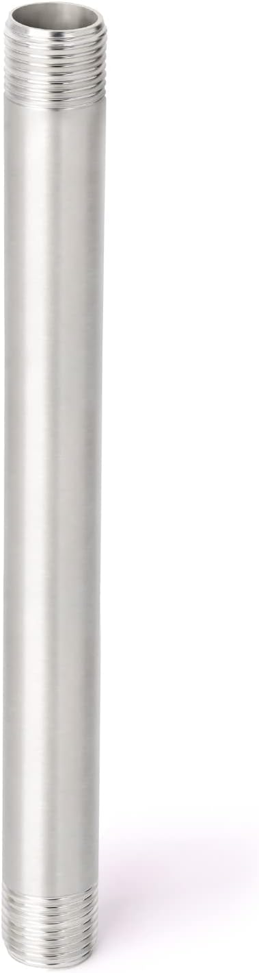 TAISHER 2Pcs Stainless Steel Pipe Fittings, 1" NPT x 1" NPT Male Threaded, 10" Length Nipple Cast Pipe