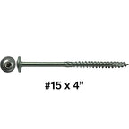 Jake Sales #15 x 4 Construction Lag Screw Stainless Steel T-30 Torx/Star Drive Heavy Duty Lag Screw Far Superior to Common Lag Screws Modified Truss Washer Head (50 Screw Count)