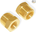 Hooshing 2PCS Brass Reducer Hex Bushing 3/4" NPT Male to 1/4" NPT Female Reducing Pipe Adapter Fittings