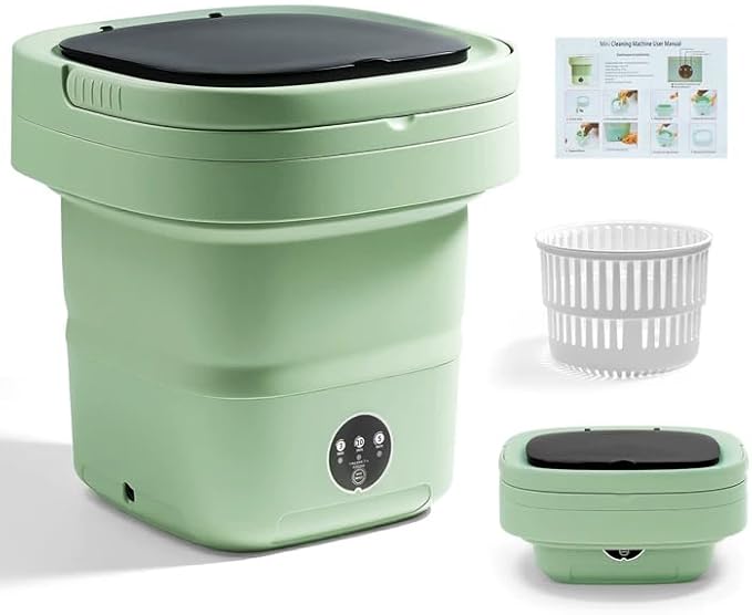 Portable Washing Machine, Mini Washer, 16L Upgraded with Spin Basket Laundry Machine, Foldable Design Ideal for Apartment, Home and Hotel, portable washer 3 Cleaning Modes Suitable for Small Clothes