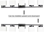 5-Light Matte Black Vanity Light Fixture with White Glass Shade for Bathroom Over Mirror, 40 Inches