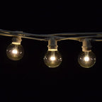 Hometown Evolution, Inc. 25 Foot C9 Commercial LED G50 Globe String Lights with 20 LED G50 Clear 2 Inch .6 Watt Bulbs and White Wire