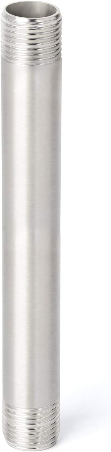 TAISHER 2PCS Stainless Steel Pipe Fittings, 3/4" NPT x 3/4" NPT Male Threaded, 8" Length Nipple Cast Pipe