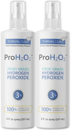 ProH2O2 3% Food Grade Hydrogen Peroxide – Natural Cleaner & Disinfectant – Suitable for Household Use – Ideal for Cleaning, Sanitizing & Gargle – 8 oz Spray Bottle (Pack of 2)