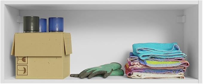 Madesa Slim Garage and Utility Room Wall Storage Cabinet with Horizontal Door and Shelves 31 Inch Wooden Organization Unit - White