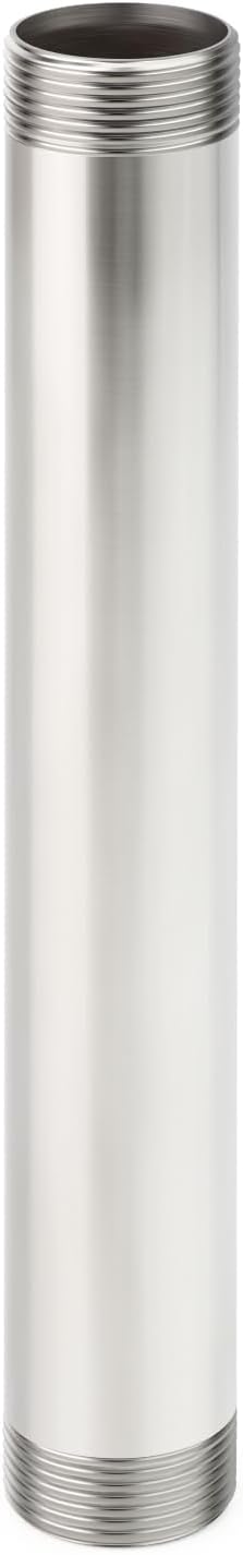 TAISHER 1PCS Stainless Steel Pipe Fittings, 1-1/4" NPT Male x 1-1/4" NPT Male Threaded, 16" Length Nipple Cast Pipe