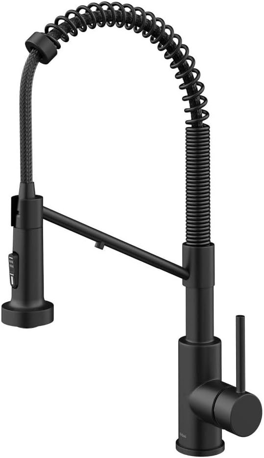 Kraus Bolden 2-in-1 Pull-Down Single Handle Kitchen Sink Filter Water Faucet for Reverse Osmosis or Water Filtration System in Matte Black, KFF-1610MB