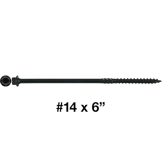 Jake Sales #14 X 6 Heavy Duty Black Timber/Log/Landscaping Wood Screws - Exterior Coated Heavy Duty Screws. 1 x Full Box - 550 Screws