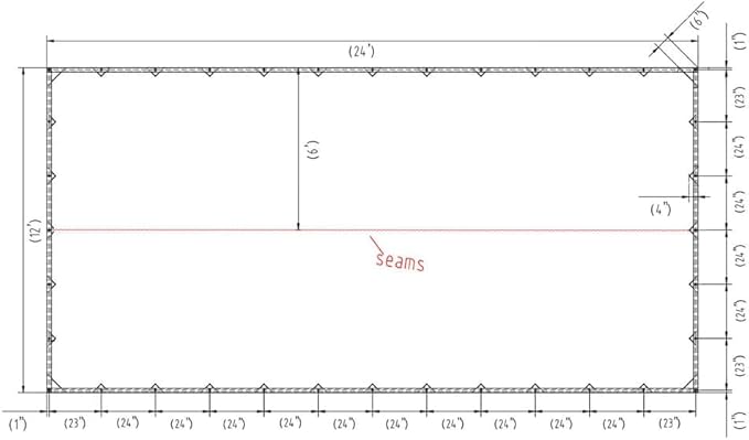 Mytee Products 12' x 24' Green Canvas Tarp 12oz Heavy Duty Water Resistant