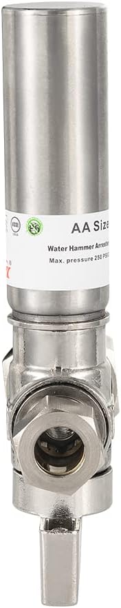 EFIELD 1/4 Turn Stop Straight Valve, 1/2" Nominal (5/8" OD) Compression x 3/8" OD With Stainless Steel Water Hammer Arrestor Chrome Plated Brass,(ARSTRVLV002)