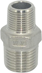 1/2" x 3/8" Male Threaded Reducing Nipple Fitting/Adapter,Stainless Steel SS304 NPT Pipe Hex Reducer