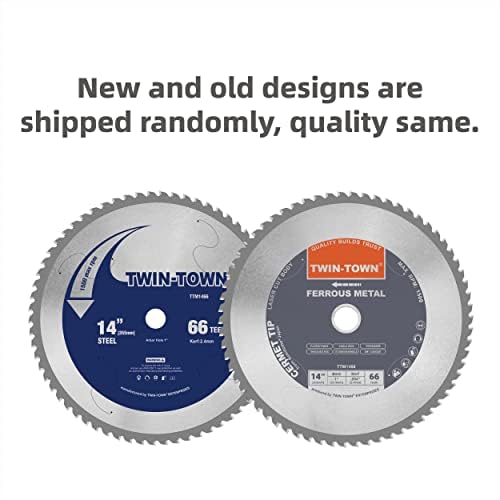 TWIN-TOWN 14-Inch 66 Teeth Dry Cut Mlid Steel and Ferrous Metal Cermet Saw Blade with 1-Inch Arbor
