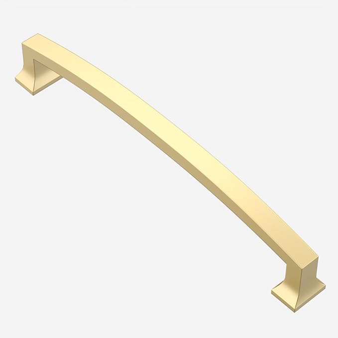 Asidrama 10 Pack 7.5 Inch(192mm) Hole Centers Kitchen Cabinet Handles, Brushed Gold Cabinet Pulls Kitchen Cabinet Hardware for Cupboard Drawer Pulls