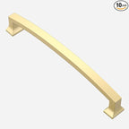 Asidrama 10 Pack 10 Inch(254mm) Brushed Gold Kitchen Cabinet Handles, Cabinet Pulls Kitchen Cabinet Hardware for Cupboard Drawer Pulls