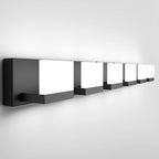 Tipace LED Modern Matte Black Bathroom Vanity Lights Over Mirror 6 Lights Up and Down Black Bathroom Vanity Light Fixtures 6000K