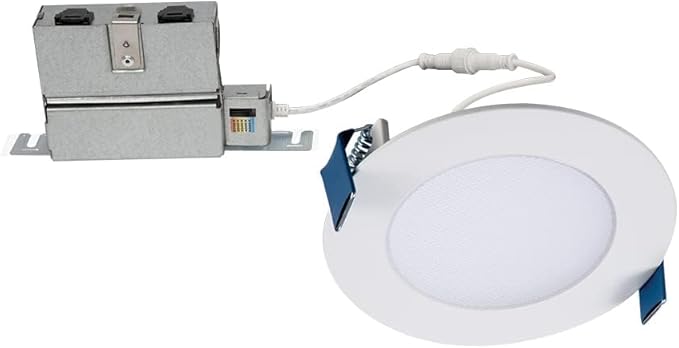 HALO HLB 4 inch LED Recessed Light, Thin Canless, Dimmable, w/Selectable Color Temperatures - HLB4069FS1EMWR