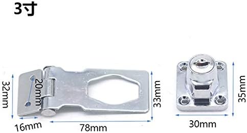 2 Packs Keyed Hasp Locks Twist Knob Keyed Locking Hasp for Small Doors, Cabinets and More,Stainless Steel Steel, Chrome Plated Hasp Lock Catch Latch Safety Lock (3Inch with Lock)