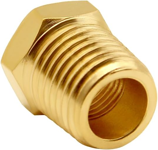4PCS Brass Reducer Bushing, 1/4" NPT Male to 1/8" NPT Female Thread, Hex Reducing Convert Adapter Pipe Fitting Connector for Water/Oil/Gas