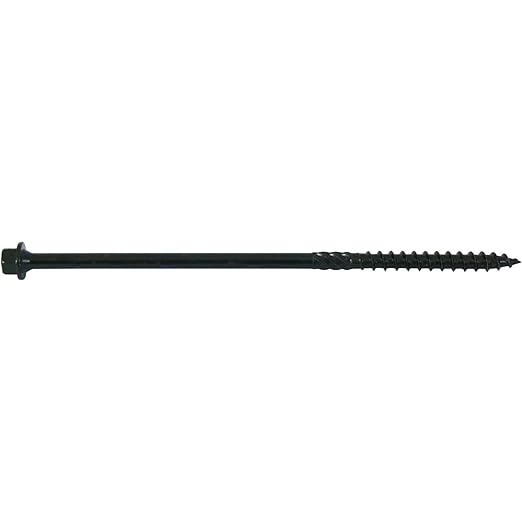 Jake Sales #14 X 6" Heavy Duty Black Timber/Log/Landscaping Wood Screws (50 Count)