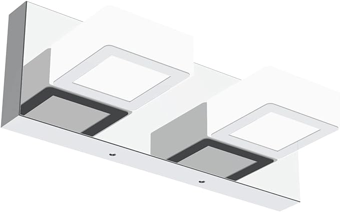 Ralbay Modern LED Vanity Light 2 Light Acrylic Stainless Steel for Bathroom Vanity Lighting Fixtures Cool White 6000K
