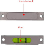 Aluminum alloy small bar level, square horizontal bubble, water level ruler, installation hole adjustable head (79 * 15 * 15mm)