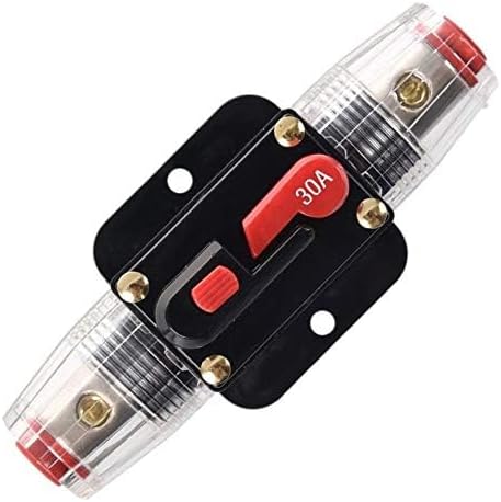 Fuse Holders 30amp Inline Circuit Breaker 20-300A for Car Audio and Amps Overload Protection Reset Fuse Inverter 12V-24V DC Replace Fuses