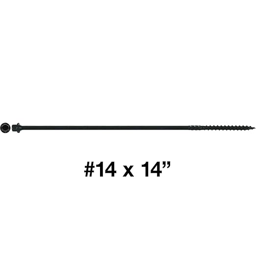 Jake Sales #14 X 14 Heavy Duty Black Timber/Log/Landscaping Wood Screws - Exterior Coated Heavy Duty Screws. 1 x Full Box - 250 Screws