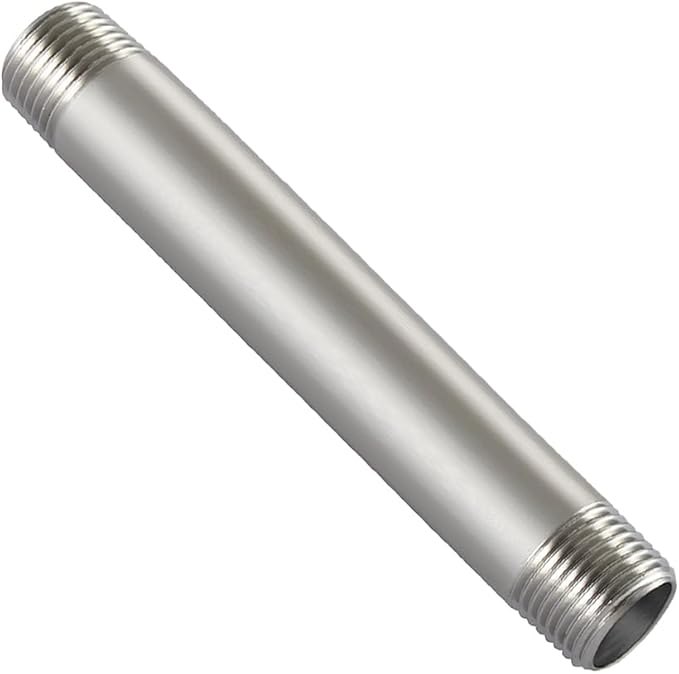 Beduan Stainless Steel Pipe Fittings, 3/4" NPT x 3/4" NPT Male Threaded, 16" Length Nipple Cast Pipe