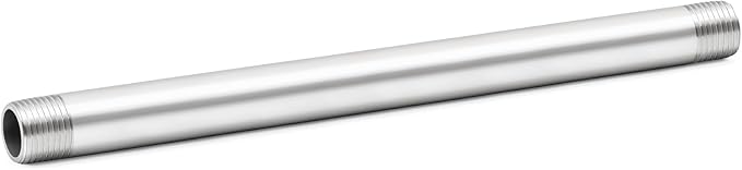 ChillWaves 304 Stainless Steel Pipe Fitting, Nipple Cast Pipe 3/4" NPT Male x 3/4" NPT Male Thread 16" Length(400MM)(1-PACK)
