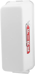 PRO&Family Fire Extinguisher Cabinet 10 lb Fire Extinguisher Box Outdoor Fire Cabinet Mounted Fire Extinguisher Cabinet Fire Extinguisher Cover (20, White with Clear Pull-Cover, 10 lb)