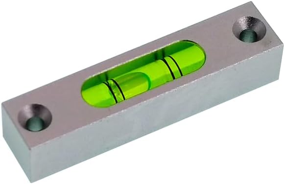 Aluminum alloy small bar level, square horizontal bubble, water level ruler, installation hole adjustable head (66 * 15 * 14mm)