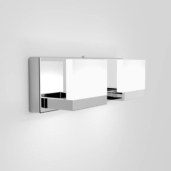 Tipace 2 Lights Modern Chrome LED Vanity Light for Bathroom Wall Light Up and Down LED Bathroom Light Fixtures Over Mirror(White Light 6000K)