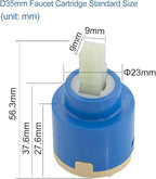 Diameter 35mm Ceramic Faucet Cartridge Replacement for Single Handle Kitchen Basin Shower Faucet Part, Ceramic Faucet Valve