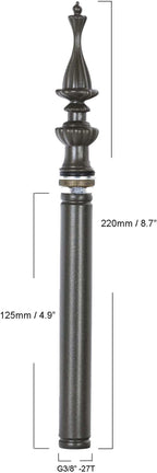 Bieye SS018 Lampshade Support with Finial for Tiffany Style Stained Glass Floor Lamp Table Lamp (G3/8 125mm Crown)