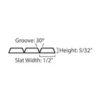 Unfinished Red Oak Veneer Flexible Decorative Tambour 1/2"Centers - 4'x 8'