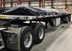 Mytee Products 28' x 27' Flatbed Trailer Lumber Tarp with 10 FT Drop - Heavy Duty Black 18 Oz Vinyl Waterproof Tarp for Truck/Trailers to Protect Cargo from Wind, Rain, Snow and Sun
